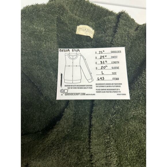 Bella Ella | Fluffy Green Cardigan | Green | L - Picture 4 of 4